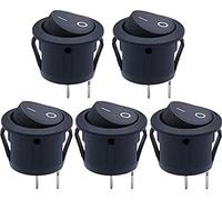 mxuteuk 5 pezzi interruttori a bilanciere marini circolari incorporati interruttore a levetta alimentatore interruttore SPST a 2 pin AC 250V 6A 125V 10A, MXU1-5-101