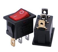 mxuteuk 5 pezzi interruttori a bilanciere marini incorporati a luce rossa interruttore a levetta alimentatore interruttore SPST a 3 pin AC 250V 6A 125V 10A, MXU1-2-101NR