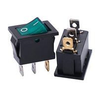 mxuteuk 5 pezzi interruttori a bilanciere marini incorporati con illuminazione verde, interruttore SPST di alimentazione a commutazione a levetta, a 3 pin AC 250V 6A 125V 10A, MXU1-2-101NG