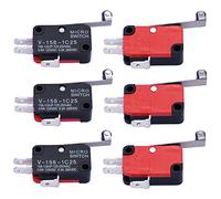 mxuteuk 6 pezzi micro-motion finecorsa, interruttore a braccio lungo con cerniera V-156-1C25