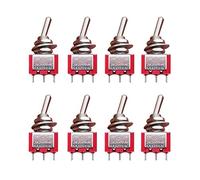 mxuteuk 8 pezzi MTS-103 3 Terminale 3 posizioni SPDT Mini interruttore a levetta in miniatura Cruscotto per auto ON/OFF/ON 5A 125V 2A 250V