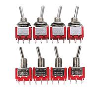mxuteuk 8 pezzi MTS-202 6 Terminale 2 posizioni DPDT Mini interruttore a levetta in miniatura Cruscotto per auto ON/ON 5A 125V 2A 250V
