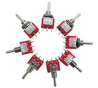 mxuteuk 8 pezzi MTS-203 6 Terminale 3 posizioni DPDT Mini interruttore a levetta in miniatura Cruscotto auto ON/OFF/ON 5A 125V 2A 250V