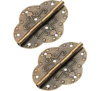 MXXDMOPD 2 Pz 69x53mm Bronzo Antico Armadietto for Gioielli Scatola di Legno Porta Cassetto Decorativo Cerniera in Ferro d'Epoca Raccordi for Mobili Cerniere