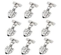 MXXDMOPD Cerniere for armadietti da 9 Pezzi, Cerniera idraulica Muta con Sistema di Chiusura Ammortizzata, Piastra a Clip a Chiusura lenta idraulica da 35 mm for armadi for mobili in Legno, Big Bend