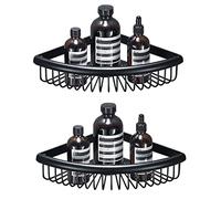 MXXDMOPD Mensola for Doccia Porta Shampoo Angolare for Doccia Montaggio a Parete Box Doccia Senza Adesivo for Foratura Tutto in Rame for WC WC,Oro,1 Storia(Noir,2 Layer)