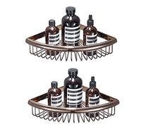 MXXDMOPD Mensola for Doccia Porta Shampoo Angolare for Doccia Montaggio a Parete Box Doccia Senza Adesivo for Foratura Tutto in Rame for WC WC,Oro,1 Storia(Rose Gold,2 Layer)