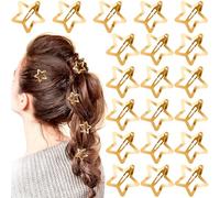 Mxxipp 20 fermagli per capelli a forma di stella, da donna, antiscivolo, a forma di stella, Y2K, accessori per capelli lunghi, corti, ricci, ondulati, lisci, spessi, sottili, colore: oro
