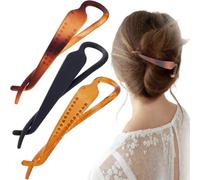 Mxxipp 3 fermagli per capelli a banana da donna, in resina, antiscivolo, stile francese stile vintage anni '80/90, accessori per capelli sottili, spessi, ricci, lisci, lunghi, marroni, neri e caffè