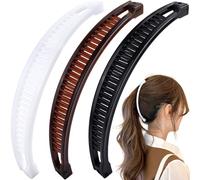Mxxipp 6 fermagli per capelli a banana da donna, antiscivolo, grandi, classici, doppi pettini, accessori per capelli spessi, sottili, lisci, ricci, lunghi, corti, bianchi, neri, caffè