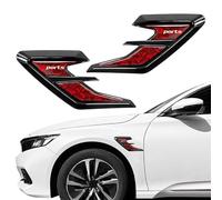 MXYUANHANG 2 Pezzi Decorazione Parafango Auto per Seat Leon (2013-2020), Presa d'Aria Laterale Adesivo Esterno Texture Carbonio Forgiato,Red