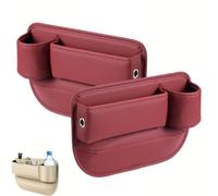 MXYUANHANG 2 Pezzi Organizer Sedile Auto per Jaecoo Omoda 9 2025 to Present Pelle PU Tasca Laterale Fessura Multifunzionale Accessori Interni,Red