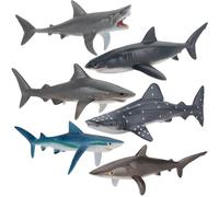 MXYZQDE 6 pezzi di giocattoli per squalo, 7 - 9 cm, modelli di squalo per bambini, giocattolo Megalodon, animali marini realistici, decorazione della stanza