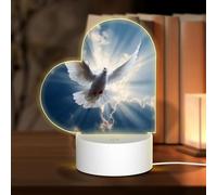 MXZERFKGLA 3D Night LED Light Lamp Bases Acrilico Love Lampade Dove Sky Night Light LED Lampada da comodino Lampada da tavolo Acrilico Lampade da tavolo San Valentino Ringraziamento Compleanno Regali