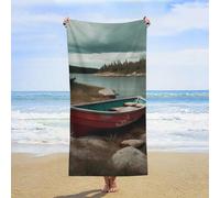 MXZERFKGLA Asciugamano da spiaggia oversize 160 x 80 cm senza sabbia ad asciugatura rapida asciugamani da bagno assorbenti in microfibra sottile leggero teli da piscina Una nave ormeggiata telo da