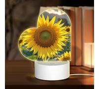 MXZERFKGLA Base per lampada a LED notturna 3D lampade in acrilico Love La più bella luce notturna a forma di girasole Lampada da comodino a LED Lampade da tavolo in acrilico Lampade da tavolo per
