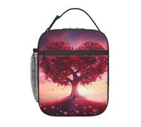 MXZERFKGLA Borsa per il pranzo per uomini e donne, riutilizzabile, isolata, con bellissimo cuore e albero dell'amore, borsa tote per il pranzo per lavoro e picnic