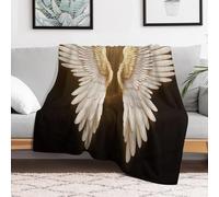 MXZERFKGLA Coperta ultra morbida in micro pile con ali d'angelo, coperta per divano e divano, morbida e leggera, coperta comoda e calda, per letto, soggiorno, sedia, viaggi, tutte le stagioni, 127 x