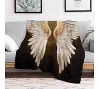 MXZERFKGLA Coperta ultra morbida in micro pile con ali d'angelo, coperta per divano e divano, morbida e leggera, coperta comoda e calda, per letto, soggiorno, sedia, viaggi, tutte le stagioni, 127 x