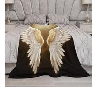 MXZERFKGLA Coperta ultra morbida in micro pile con ali d'angelo, coperta per divano e divano, morbida e leggera, coperta comoda e calda, per letto, soggiorno, sedia, viaggi, tutte le stagioni, 178 x