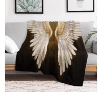 MXZERFKGLA Coperta ultra morbida in micro pile con ali d'angelo, coperta per divano, morbida, leggera, pelosa, accogliente, calda, per letto, soggiorno, sedia, viaggi, tutte le stagioni, 167,6 x 228,6