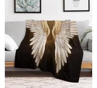 MXZERFKGLA Coperta ultra morbida in micro pile con ali d'angelo, coperta per divano, morbida, leggera, pelosa, accogliente, calda, per letto, soggiorno, sedia, viaggi, tutte le stagioni, 76,2 x 101,6