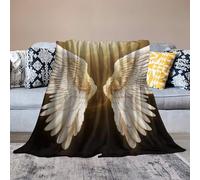 MXZERFKGLA Coperta ultra morbida in micro pile con ali d'angelo, coperta per divano, morbida, leggera, pelosa, accogliente, calda, per letto, soggiorno, sedia, viaggi, tutte le stagioni, 76,2 x 127 cm