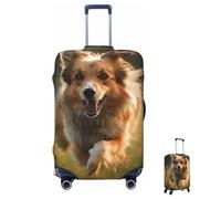 MXZERFKGLA Copertura elastica antigraffio per valigie, lavabile, custodia per bagagli allegra cucciolo, adatta per valigie da 65-95 cm, accessori da viaggio, Nero , L, Set Bagagli