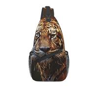 MXZERFKGLA Zaino a tracolla a tracolla Una giraffa dei cartoni animati su uno sfondo arancione Borsa a tracolla Borse a tracolla per donne uomini zaino da viaggio, Leopardo nel bosco, Taglia unica