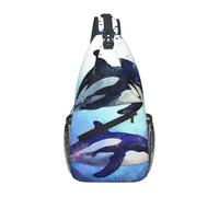 MXZERFKGLA Zaino a tracolla con motivo floreale Border Collie Florals, borse a tracolla per donne e uomini, zaino da viaggio, Orca Killer Whale, Taglia unica