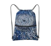 MXZERFKGLA Zaino con coulisse borse da palestra sportive rosso blu verde piume borse con coulisse per uomo donna borsa da spiaggia borsa stringa, Vortice Blu, Taglia unica