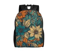 MXZERFKGLA Zaino da viaggio per donne e uomini, leggero, borsa per laptop da 17 pollici, con cactus al tramonto nel deserto, zaino casual, Fiori colorati turchesi, Taglia unica
