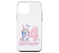 My 4th Birthday Unicorn Girl Età 4 Custodia per iPhone 12 mini