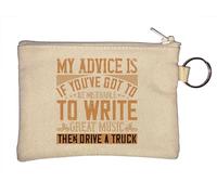 My Advice is If You've got to be miserable to Write Great Music portachiavi portamonete beige, Beige, Taglia unica