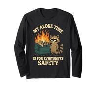 My Alone Time Is for Everyonees Safety Raccoon Maglia a Manica