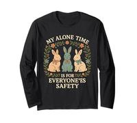 My Alone Time Is for Everyone'es Safety Vintage Bunny Maglia a Manica