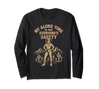 My Alone Time Is for Everyones Safety Cowgirl Western Maglia a Manica
