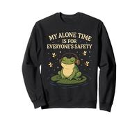 My Alone Time Is for Everyone's Safety Frog Meditation Felpa