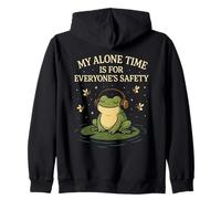 My Alone Time Is for Everyone's Safety Frog Meditation Felpa con Cappuccio