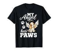 My Angel Has Paws Basset Hound Memorial con ali d'angelo Maglietta