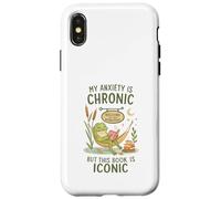 My Anxiety Is Chronic But This Book Is Iconic Frog Custodia per iPhone X/XS