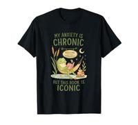 My Anxiety Is Chronic But This Book Is Iconic Frog Maglietta