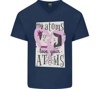 My Atomi Love Your Atomi Valentines Giorno Uomo Scollo A V Cotone T-Shirt