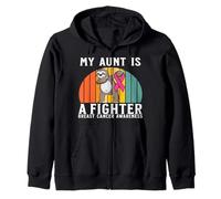 My Aunt Is a Fighter Breast Cancer Awareness Support Gifts Felpa con Cappuccio