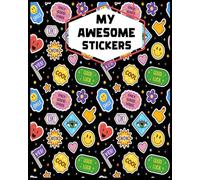 My Awesome Stickers: Blank Sticker Book for Collecting Stickers, Cool smile stickers, Retro emoji Seamless ,Sticker Collection, 120 pages 8" x 10" , Collecting Album