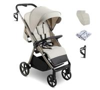 My Babiie Passeggino MB170 Plus, dalla nascita ai 4 anni (22 kg), sospensione a 4 ruote, cestino grande, tettoia XL, pieghevole, compatto, passeggino con coprigambe, portabicchieri, parapioggia