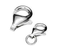 My-Bead 1 pezzo chiusura moschettone 9mm (11mm) Argento 925 senza nickel qualità da gioielliere DIY
