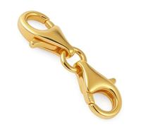 My-Bead Chiusura di base a moschettone doppia 24mm Argento 925 Placcato Oro per bracciali e collane Qualità da gioielliere