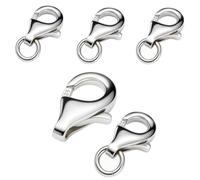 My-Bead Chiusure a catena in argento sterling 925 da 11 mm (14 mm) Chiusure per gioielli per catene bracciali collane chiusure a moschettone di ricambio e riparazione fai da te (5 pezzi)