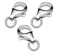 My-Bead Chiusure a moschettone in argento sterling 925, 16 mm (21 mm), grandi chiusure per gioielli per catene braccialetti collane, chiusure a scatto sostituzione e riparazione fai da te (3 pezzi)